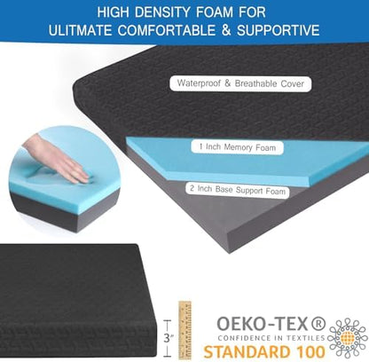 Memory Foam Camping Pad 3 Inch Thick, Soft Sleeping Pad, Pad Only