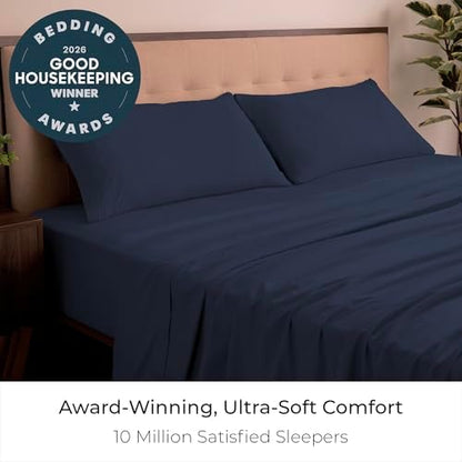 Mellanni Iconic 4-Piece, Ultra Soft Sheet Set (California King, Navy Blue)