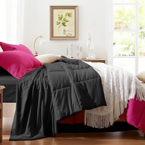 Anluoer Queen Comforter Set 7 Piece, Soft Bed in a Bag Queen Bedding Sets