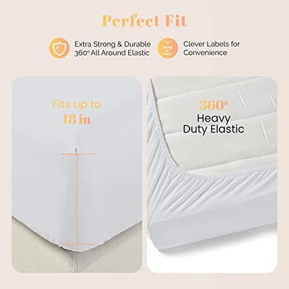100% Egyptian Cotton Sheet California King Size - 800 Series Elite Collection Cal King Size Bed Sheets Set (4 PC, Silver), Soft, Cooling, 16" Deep Pocket Luxury Hotel Bedsheet