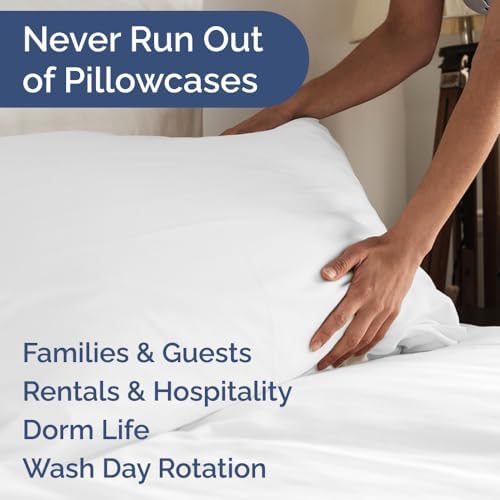 Queen Pillow Cases Set of 6 - Ultra Soft Cozy Pillowcase Covers - White