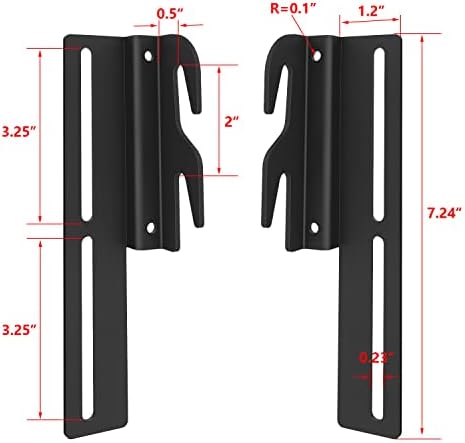 2 Pcs #711 Bed Frame Brackets for Headboard or Footboard, Black