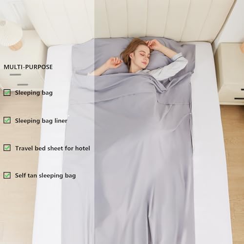 Sleeping Bag Liner, Ultralight & Compact Travel Sheet for Hotel