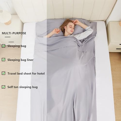 Sleeping Bag Liner, Ultralight & Compact Travel Sheet for Hotel