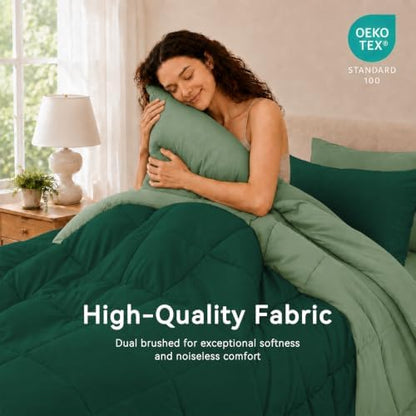 Anluoer Full Size Comforter Sets, 7 Piece Bed in a Bag Full Bedding Sets