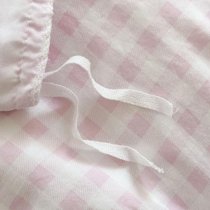 NSNLGSGC Pink Gingham Ruffle King Duvet Cover