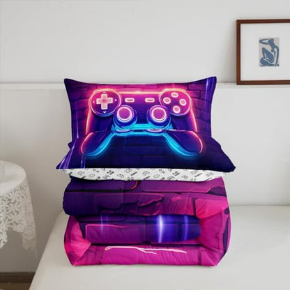 Feelyou Kids Boys Gamer Comforter Set Queen Size