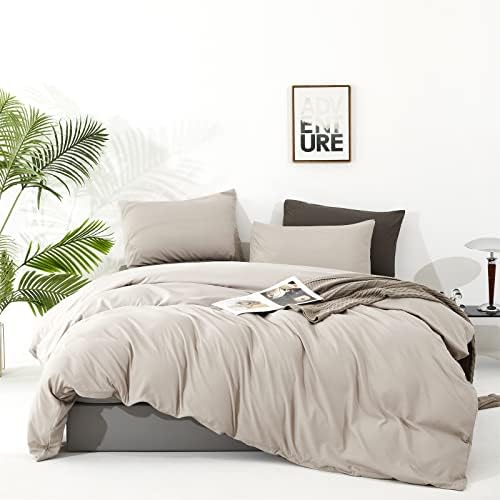 Wellboo Beige Khaki Comforter Full Size Boho Oatmeal Bedding Taupe Quilts