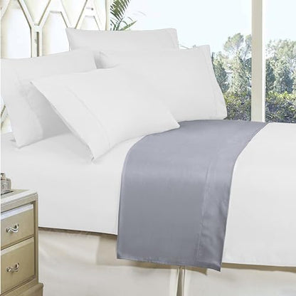 Elegant Comfort Premium Hotel Quality 1-Piece Flat Sheet, Luxury and Softest 1500 Premium Hotel Quality Microfiber Bedding Flat Sheet, Wrinkle-Free, Stain-Resistant, Twin/Twin XL, Silver