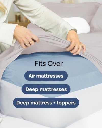 Extra Deep Flex Top Split Head King Sheet Set - 6pc Sheets - Light Grey