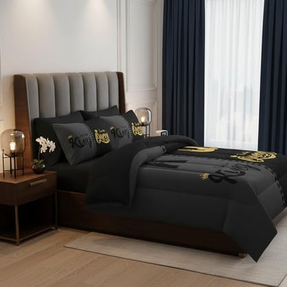 QOOMO Crown Queen and King 7 Pieces Comforter Set Full Size
