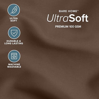 Bare Home Comforter Set - 1800 Ultra Soft (Cal King, Cocoa)