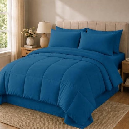 Anluoer Full Size Comforter Sets, 7 Piece Bed in a Bag Full Bedding Sets