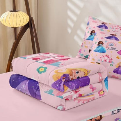 Feelyou Magical Princess Castle Comforter Set Full Size Kids Bed in a Bag