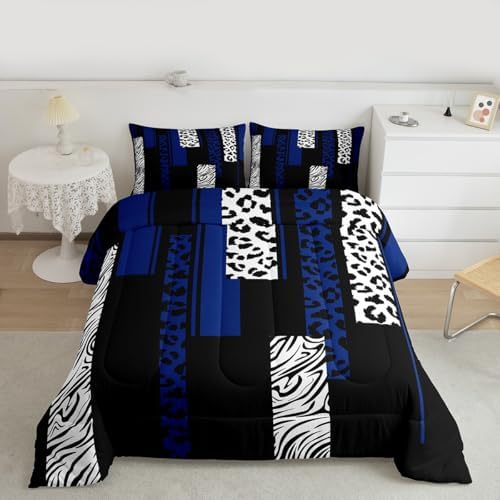 Feelyou Animal Print Leopard Zebra Comforter Set Queen Size Kids Boys