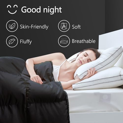 TEXARTIST Twin Comforter, All Season Down Alternative Black Duvet Insert
