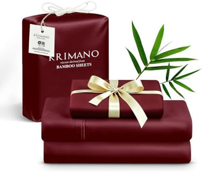 Bamboo Viscose Sheet Set Twin Size, Cooling Sheets Bed Set 3pcs