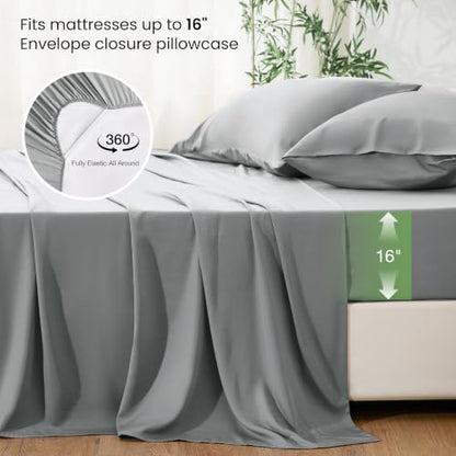 Love's cabin 100% Rayon Derived from Bamboo, Queen Sheet Set, 6 Pieces