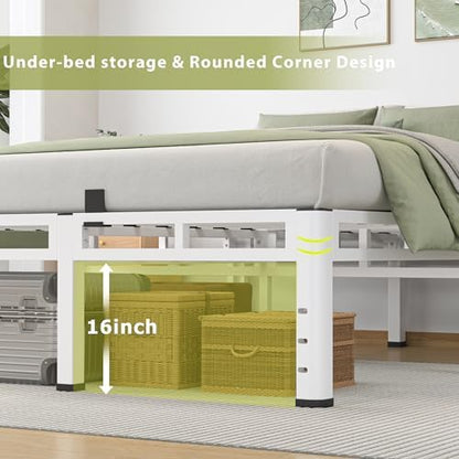 NKZ 2-in-1 Queen Size Metal Platform Bed Frame, 20 Inch Heavy Duty Bed Base