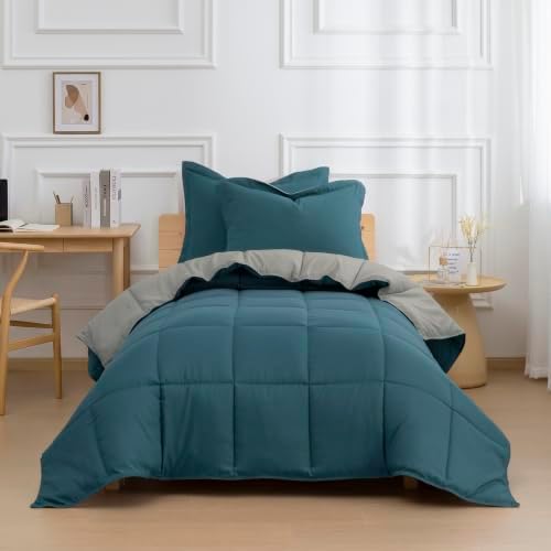 HIG 3pc Dusty Blue Twin/Twin XL Bedding Comforter Set Duvet Insert Blanket