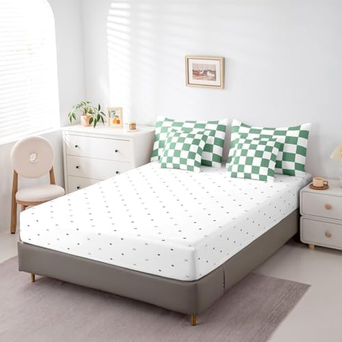 jejeloiu Green Comforter Set with Sheets 7 Piece Twin Size