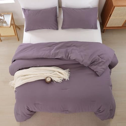 ROSGONIA Alaskan King Comforter, Dusty Purple, 136x120 Soft Bedding Quilt