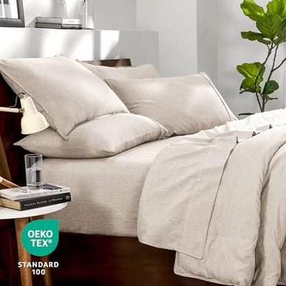 Bare Home Bed-in-A-Bag 7 Piece Set (King, Heathered Pebble)
