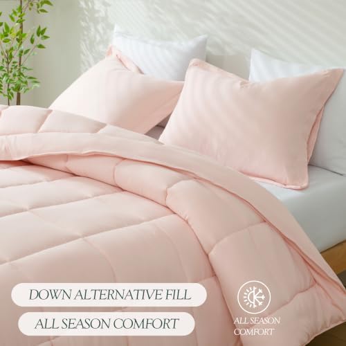 HIG 3pc Peach King Size Bedding Comforter Set Duvet Insert Blanket