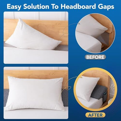 Patent Twin Size (39"x10"x6") Bed Wedge Pillow Headboard Pillow Mattress Wedge Triangle Pillow Long Bolster Pillow Bed Gap Filler (0-7") Mattress Gap Filler Between Your Headboard and Mattress