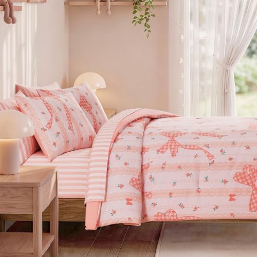 Queen Comforter Set with Sheets for Girls-7 Pieces Soft Queen Bedding Sets