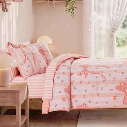 Queen Comforter Set with Sheets for Girls-7 Pieces Soft Queen Bedding Sets