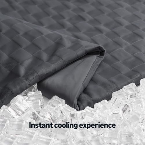 Amazon Basics Cooling Comforter, Soft Lightweight Waffle Weave Blanket for Hot Sleepers, Summer & All Season Bedding to Keep Cool for Night Sweats, 106"x90", King, Dark Gray