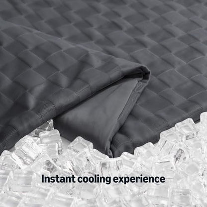 Amazon Basics Cooling Comforter, Soft Lightweight Waffle Weave Blanket for Hot Sleepers, Summer & All Season Bedding to Keep Cool for Night Sweats, 90"x90", Queen, Dark Gray