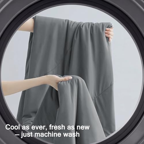 Vielit Cooling Comforter King Size for Hot Sleepers & Night Sweats, Luxury Lightweight Cooling Blanket, Soft Dual-Sided Breathable Summer Comforter,Q-Max>0.425,Machinewashable,90x106,Grey