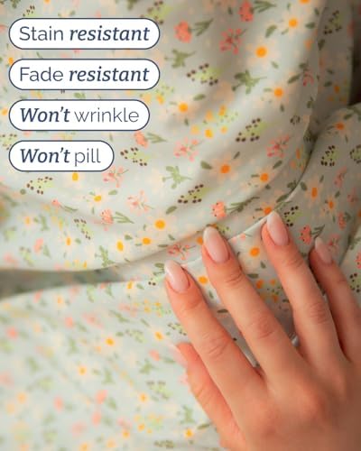Cal King 4 Piece Floral Sheet Set - Breathable & Cooling - Flower Confetti
