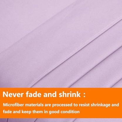 TAIMIT Light Purple Full Size Comforter Set - 7 Pieces, Bed in a Bag Bedding Sets with All Season Soft Quilted Warm Fluffy Reversible Comforter,Flat Sheet,Fitted Sheet,2 Pillow Shams,2 Pillowcases