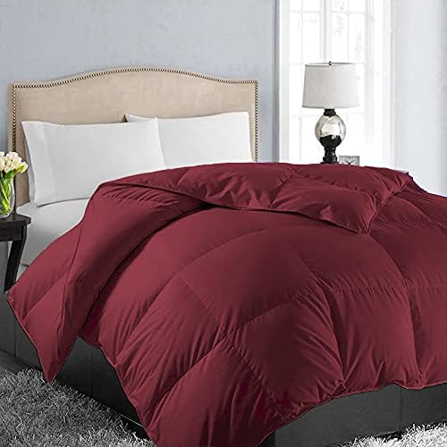 EASELAND King Size Down Alternative Comforter, Burgundy, 90x102 Inches