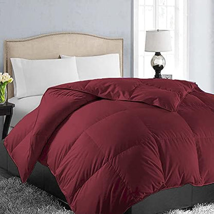 EASELAND King Size Down Alternative Comforter, Burgundy, 90x102 Inches