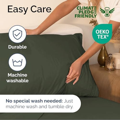 Cal King Size 4 Piece Sheet Set - Soft & Cooling Sheets - Dark Olive Grey