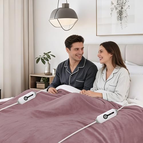 Electric Heated Blanket 90"x100" King Size, Berry
