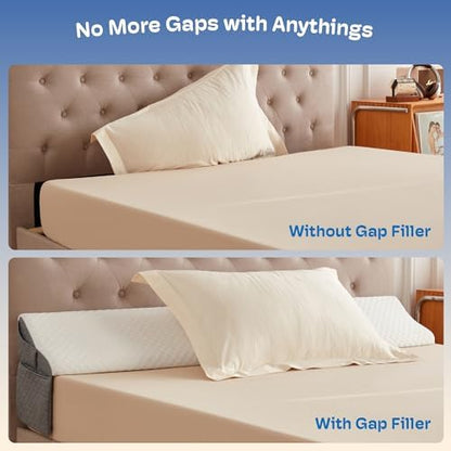 Queen Size Bed Wedge Pillow Headboard, Pillow Wedge for Headboard Gap(0-8")