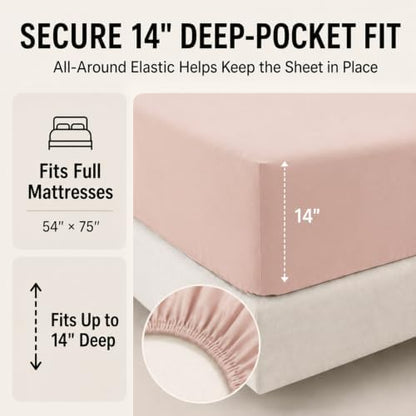 CozyLux Full Size Comforter Sets Blush Pink - 7 Pieces Bed in a Bag