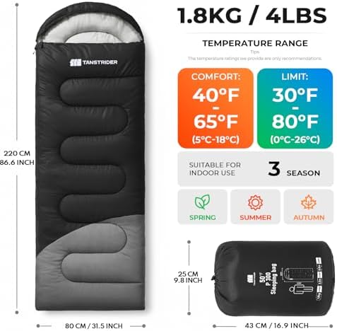 Sleeping Bags for Adults,Compact Lightweight Backpacking Sleeping Bag with Compression Sack for Youth, Camping Essentials Gearfor Hiking Travel Climbing Outdoor&Indoor Use
