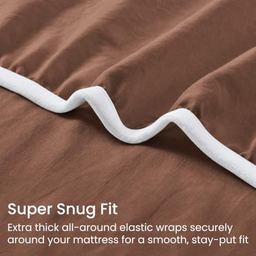 GOKOTTA 5 Piece Split King Sheets Set - Soft, Breathable & Cozy - Brown
