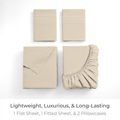Mellanni Queen Sheets Set - 4 PC Iconic Collection Bedding
