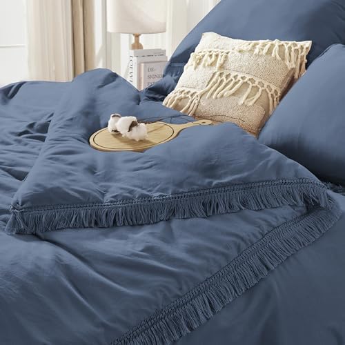 Andency King Comforter Set, 7 Pieces Bluish Grey Bedding