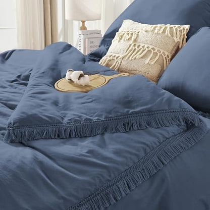 Andency King Comforter Set, 7 Pieces Bluish Grey Bedding