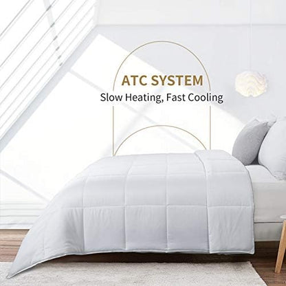 HOMBYS Lightweight Cooling Comforter King Size,100% Viscose Derived from Bamboo Shell Down Alternative Duvet Insert,White Soft All Season Comforter for Hot Sleepers,8 Corner Tabs