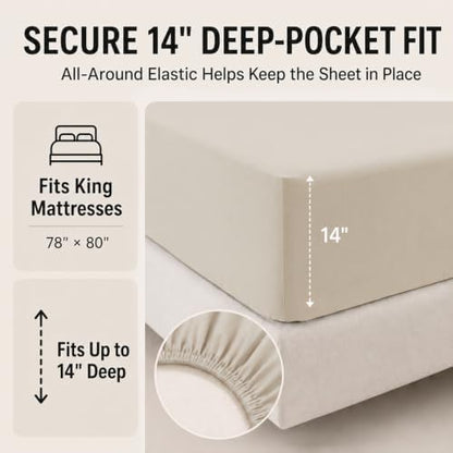 CozyLux King Size Comforter Set Beige - 7 Pieces Bed in a Bag