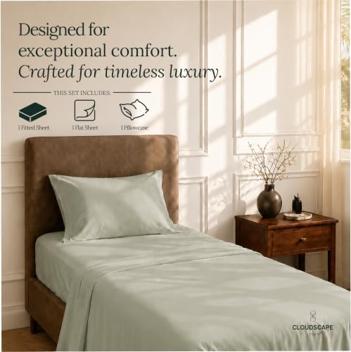 Cloud Scape Millennium Series Cooling Egyptian Cotton Sheets TwinXL,Mineral